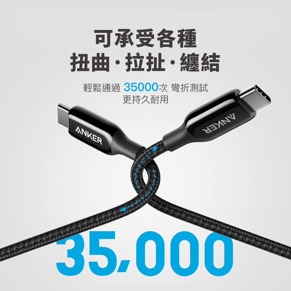 A8863 快充線 1.8M黑灰 USB-C to USB-C 