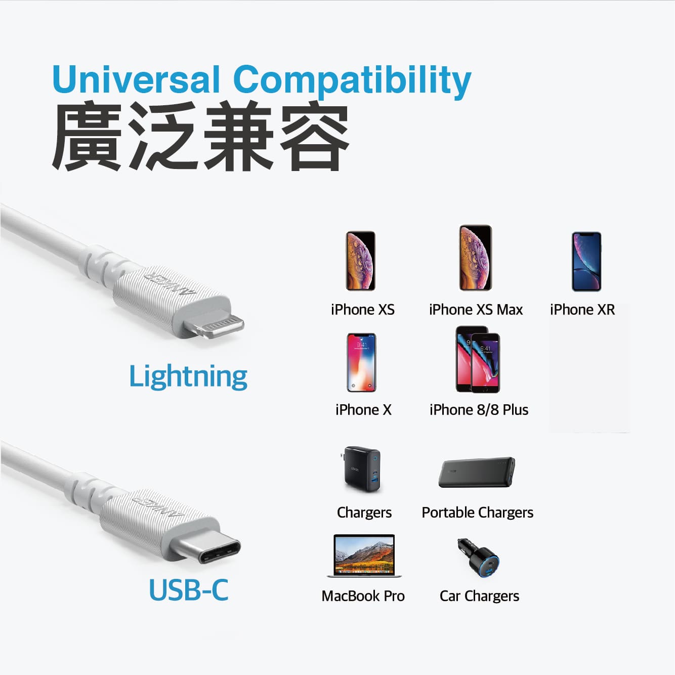 【福利品】 A8613 充電線 1.8M 黑 USB-C to Lightning
