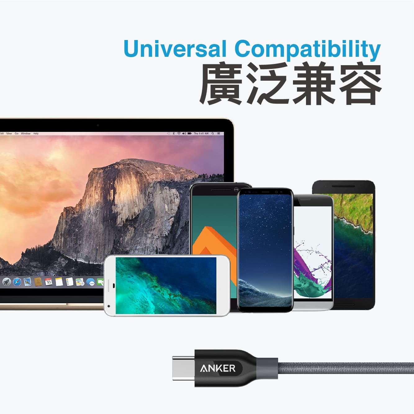 A8187 快充線 0.9M灰 USB-C to USB-C2.0