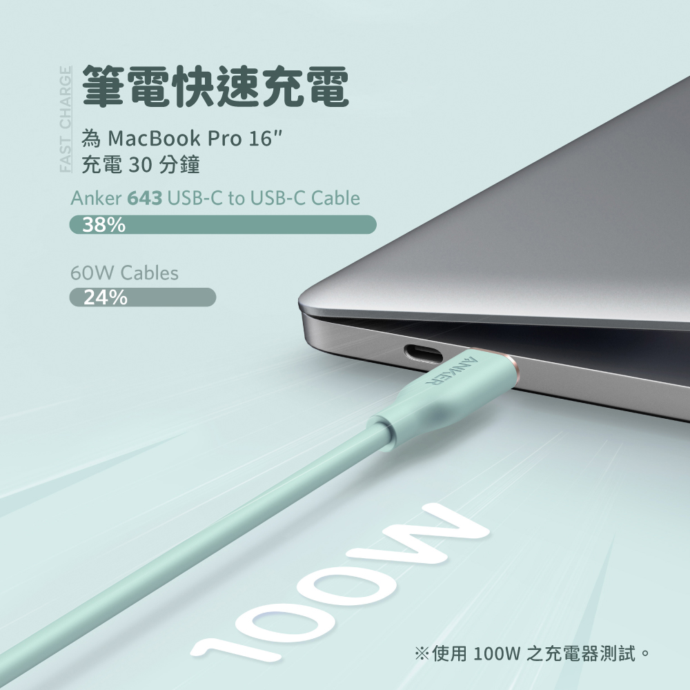 A8553 643 PowerLine USB-C to USB-C 傳輸充電線 1.8M 白