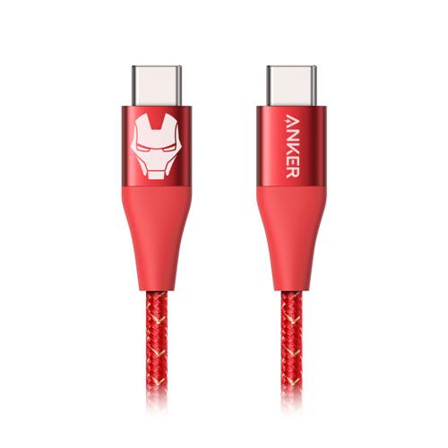 A9547 快充線 USB-C to USB-C 0.9M 鋼鐵人 紅