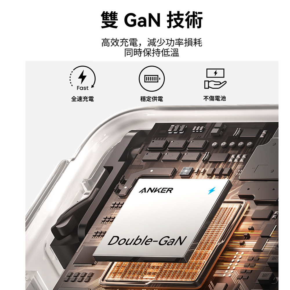 A121A 70W GaN 3孔快充充電器-黑