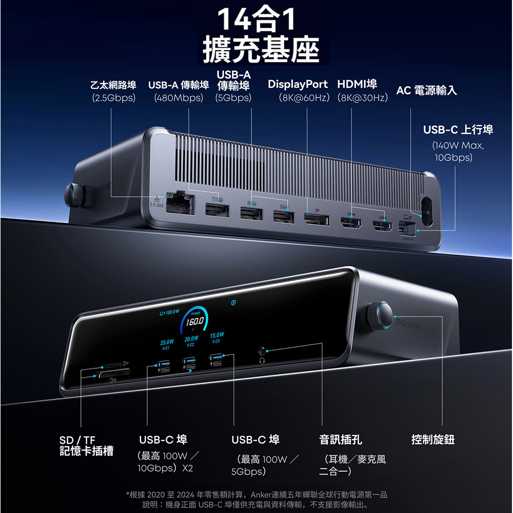 Prime A83B3 14合1 Docking Station 擴充底座